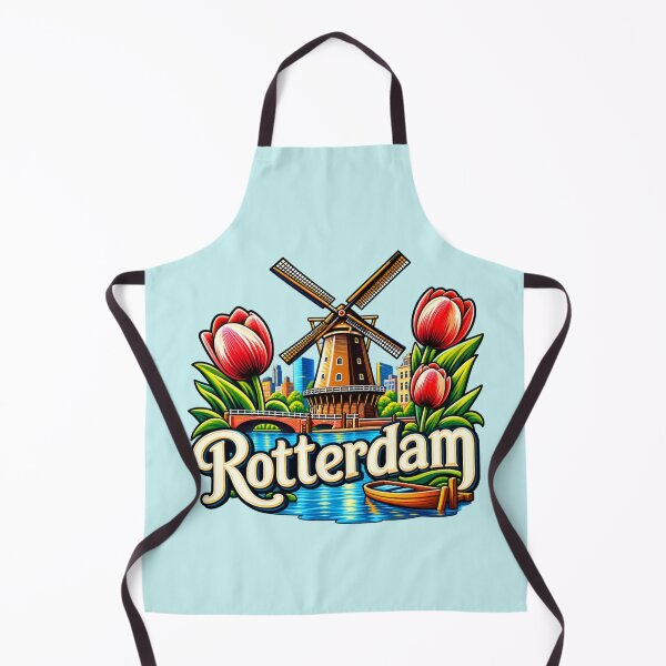 Item preview, Rotterdam, Netherlands - Windmill & Tulips Design designed and sold by Myra365Art.
