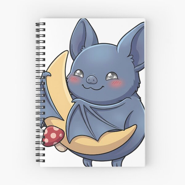 Item preview, Cute Slate Blue Bat Hugging Toadstool Moon designed and sold by pumsquare.
