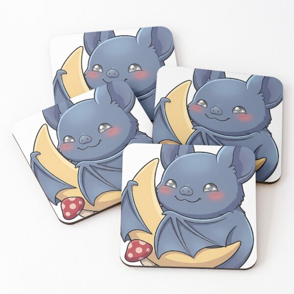 Item preview, Cute Slate Blue Bat Hugging Toadstool Moon designed and sold by pumsquare.