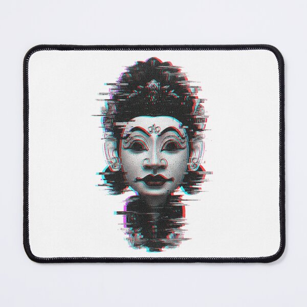 Item preview, Glitch Art Tribal Deity – Cyberpunk Ancient Mask Digital Art designed and sold by cannsuh.