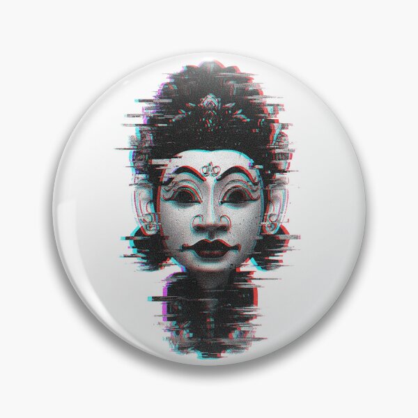 Item preview, Glitch Art Tribal Deity – Cyberpunk Ancient Mask Digital Art designed and sold by cannsuh.