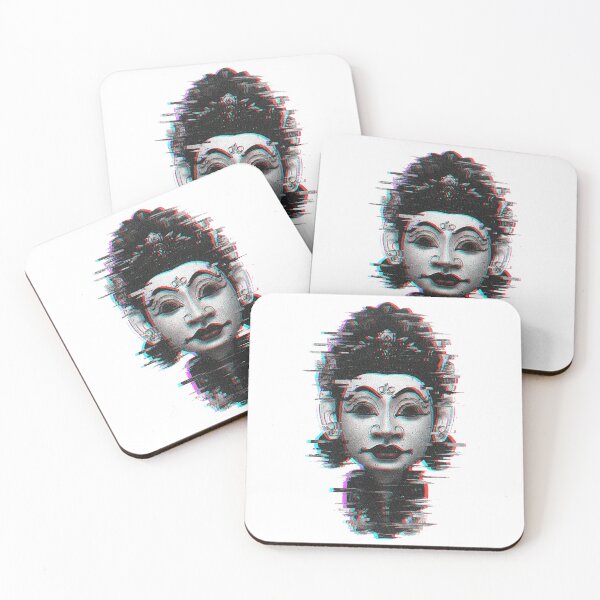 Item preview, Glitch Art Tribal Deity – Cyberpunk Ancient Mask Digital Art designed and sold by cannsuh.