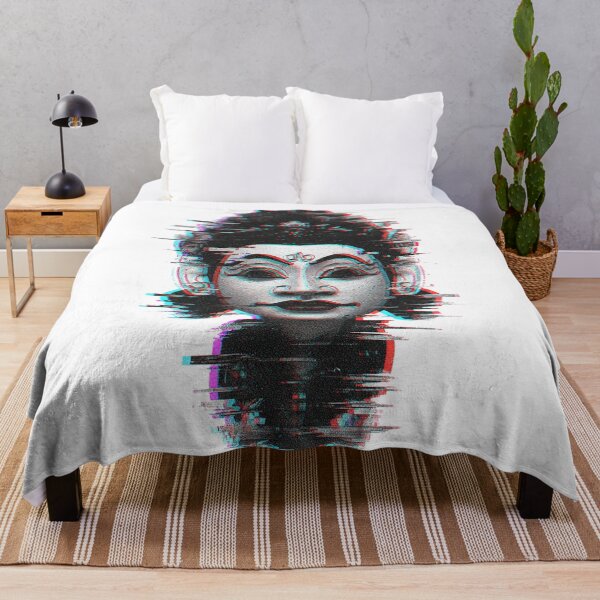 Item preview, Glitch Art Tribal Deity – Cyberpunk Ancient Mask Digital Art designed and sold by cannsuh.