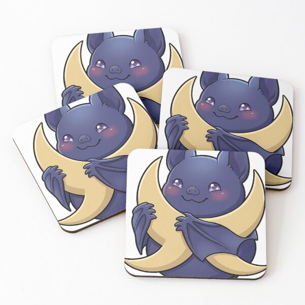 Item preview, Cute Deep Indigo Bat Hugging Twin Crescent Moon designed and sold by pumsquare.