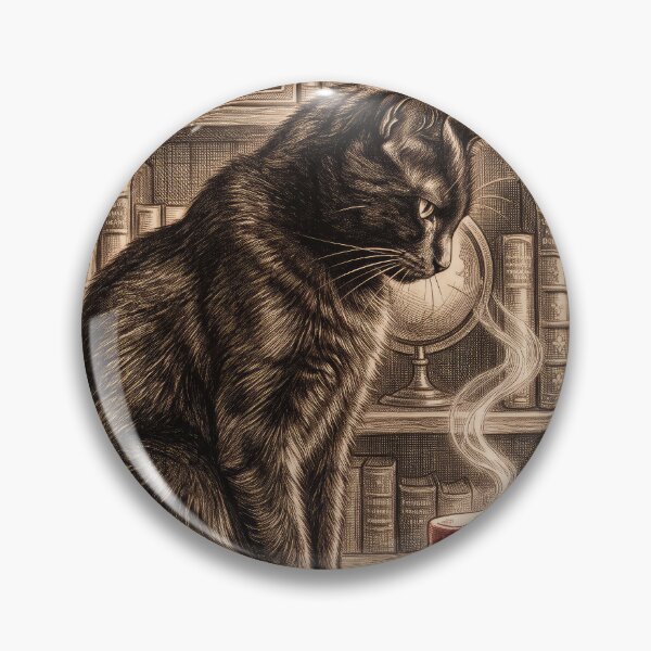 Item preview, Antique Copperplate Etching Black Cat Art designed and sold by gelisyaarnold.