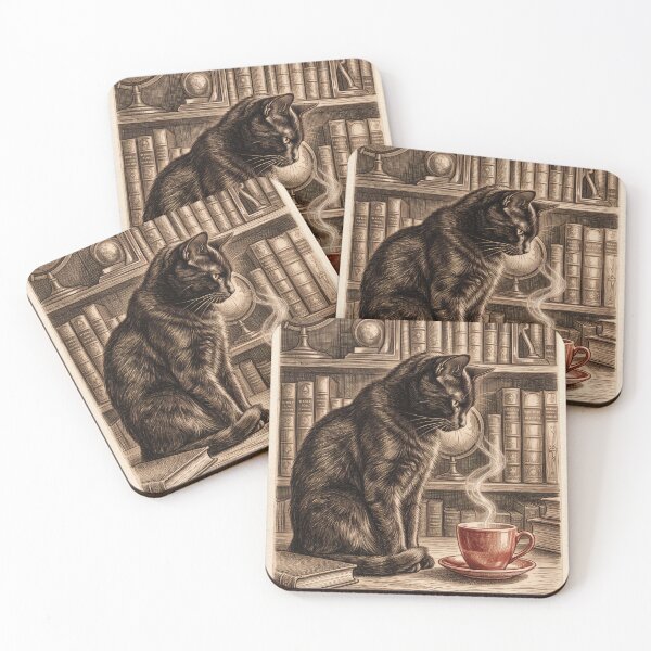 Item preview, Antique Copperplate Etching Black Cat Art designed and sold by gelisyaarnold.