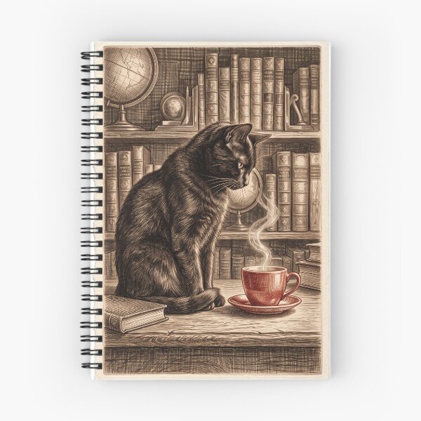 Item preview, Antique Copperplate Etching Black Cat Art designed and sold by gelisyaarnold.