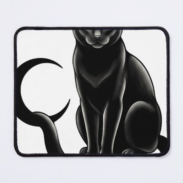 Item preview, Blackwork Black Cat and Crescent Moon Tattoo Flash designed and sold by IllumeInk.