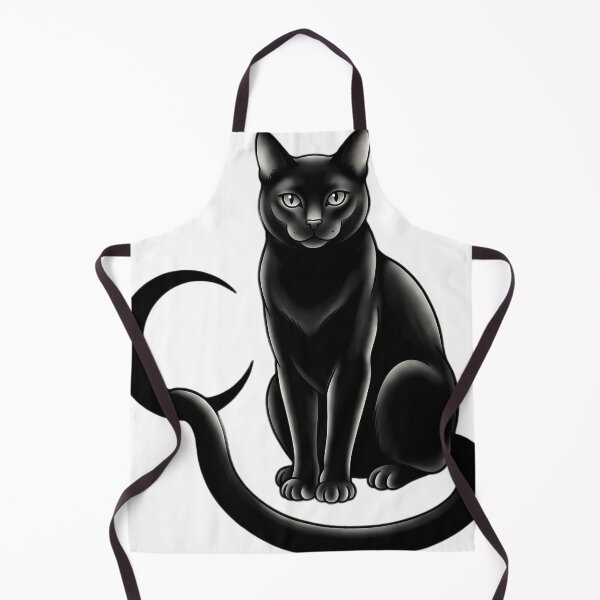 Item preview, Blackwork Black Cat and Crescent Moon Tattoo Flash designed and sold by IllumeInk.