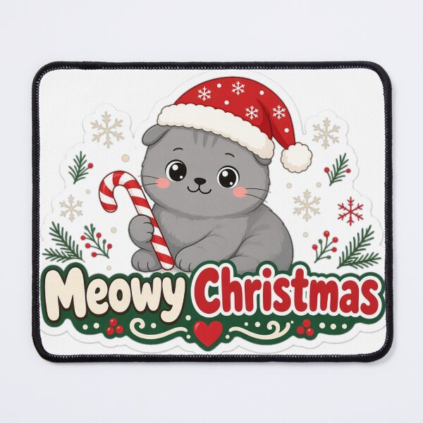 Item preview, Scottish Fold Cat Meowy Christmas Cute Cat designed and sold by Soft Merch.
