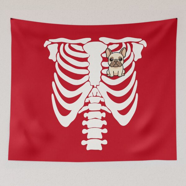 Item preview, I Love Frenchie Dogs Valentine's Day Heart Holiday Skeleton  designed and sold by JaymeOctober.