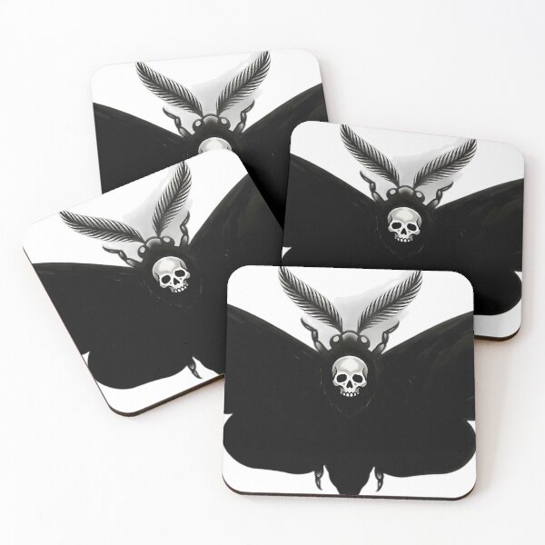 Item preview, Blackwork Skull-Marked Moth Tattoo Flash designed and sold by IllumeInk.