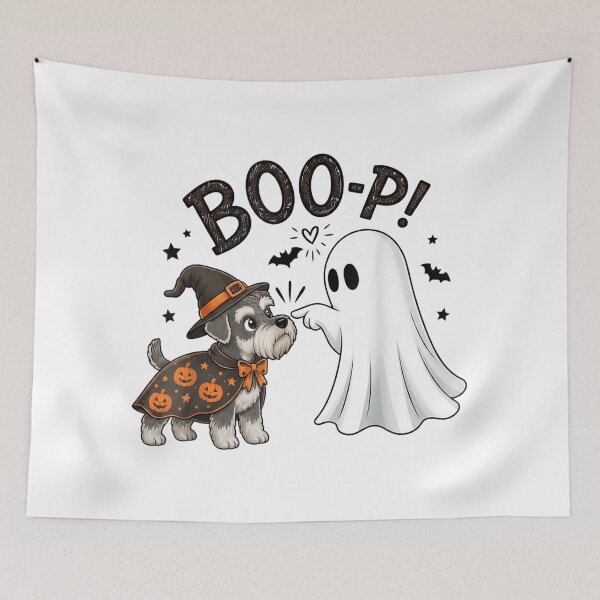 Item preview, Miniature Schnauzer Ghost Boop Dog Halloween Cute Retro Pet designed and sold by DunciOcukino.