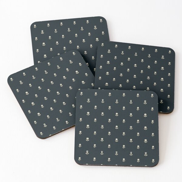 Item preview, Little Gold Flowers on Black designed and sold by Mindful Wall Art Studio.