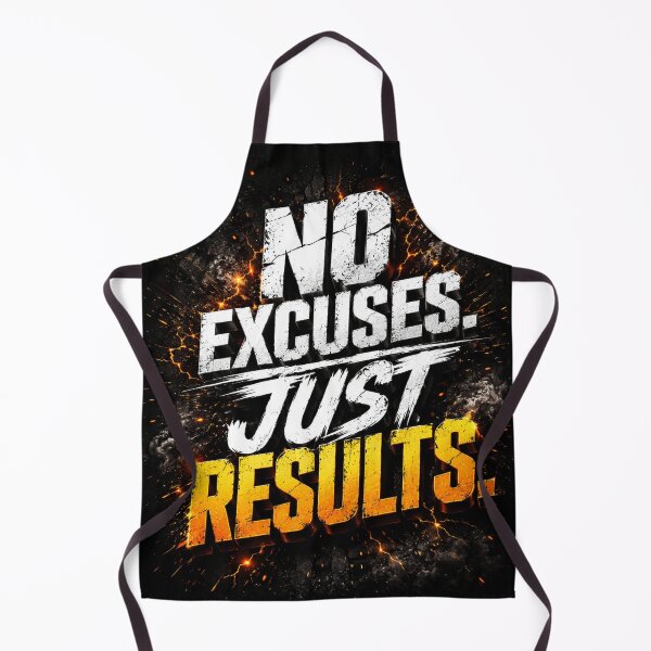 Item preview, NO EXCUSES. JUST RESULTS. Typography design designed and sold by Bathu Designs.