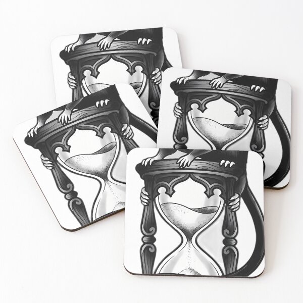 Item preview, Blackwork Black Rat and Hourglass Tattoo Flash designed and sold by IllumeInk.