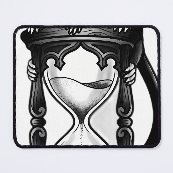 Item preview, Blackwork Black Rat and Hourglass Tattoo Flash designed and sold by IllumeInk.