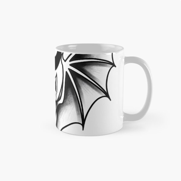 Item preview, Blackwork Bat with Crescent Moon Tattoo Flash designed and sold by IllumeInk.