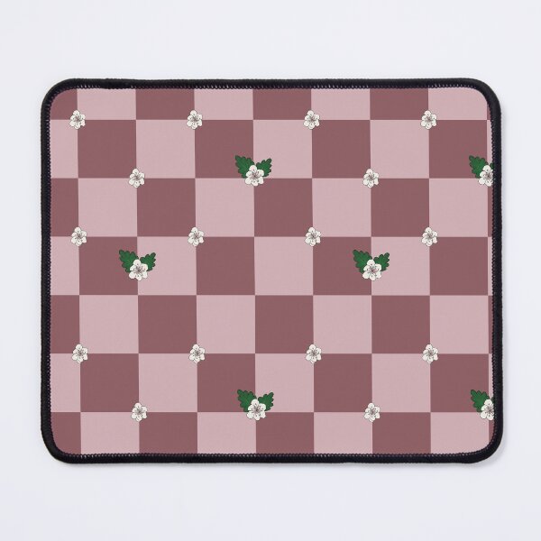 Item preview, Strawberry Blooms on checkered backdrop pink designed and sold by RayanneStudios.