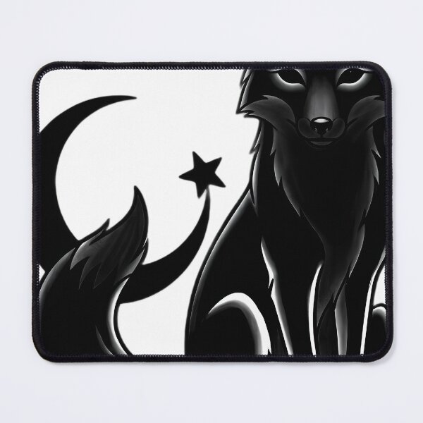 Item preview, Blackwork Sitting Fox and Crescent Moon Tattoo Flash designed and sold by IllumeInk.