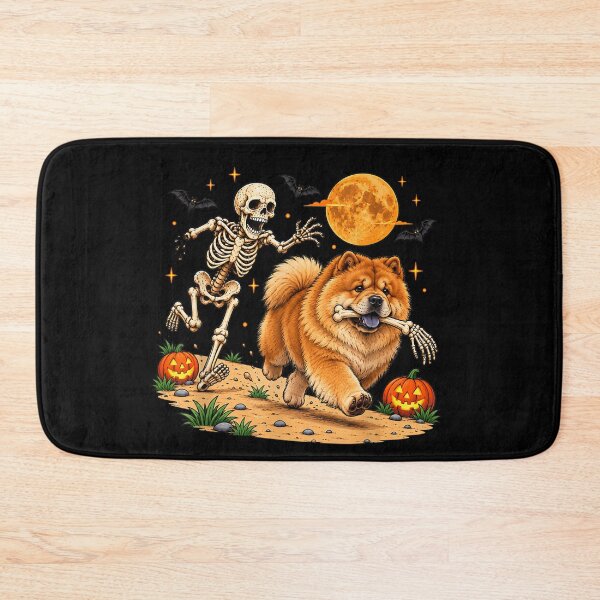 Item preview, Funny Skeleton Chasing Chow Chow Halloween Dog Mom Pet Lover designed and sold by DunciOcukino.