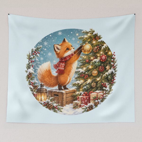 Item preview, Cute Fox Decorating Christmas Tree  designed and sold by SweetLilith.