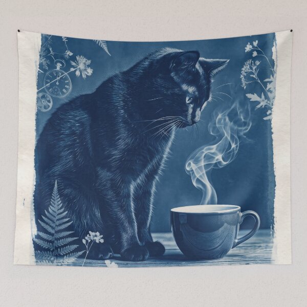 Item preview, Cyanotype Solar Print Black Cat Design designed and sold by gelisyaarnold.