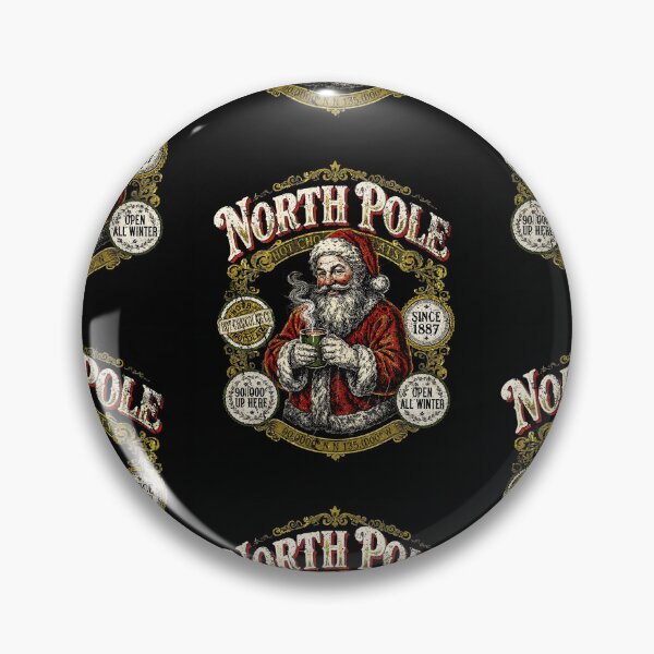 Item preview, North Pole Hot Chocolate Vintage Santa Claus Christmas Winter Coffee Art designed and sold by SEINENGAPPI23.