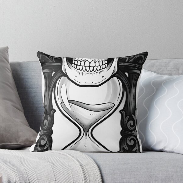 Item preview, Blackwork Memento Mori Hourglass and Skull Tattoo Flash designed and sold by IllumeInk.