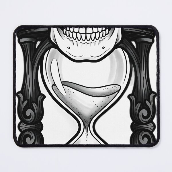Item preview, Blackwork Memento Mori Hourglass and Skull Tattoo Flash designed and sold by IllumeInk.