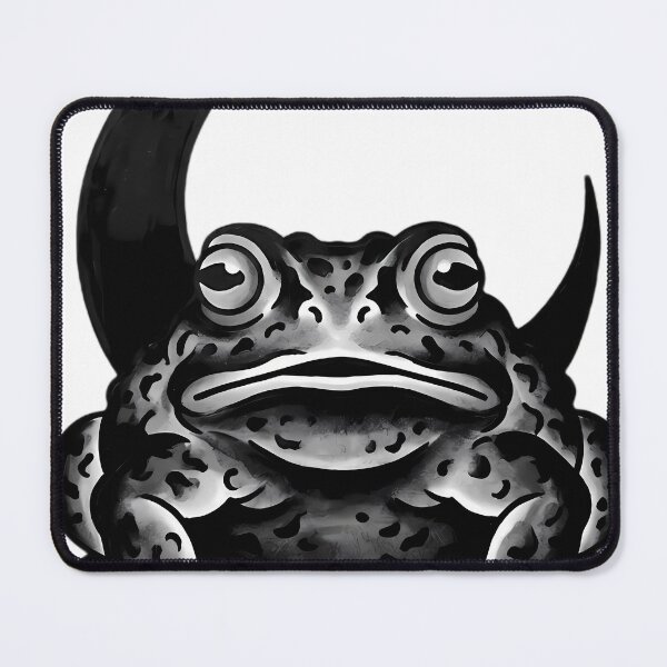 Item preview, Blackwork Gothic Toad with a Crescent Moon Tattoo Flash designed and sold by IllumeInk.