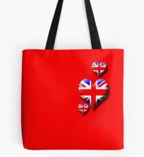 Union Jack - Triple Heart Tote Bag