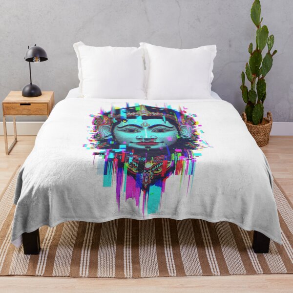Item preview, Glitch Art Tribal Deity – Cyberpunk Ancient Statue Digital Art designed and sold by cannsuh.