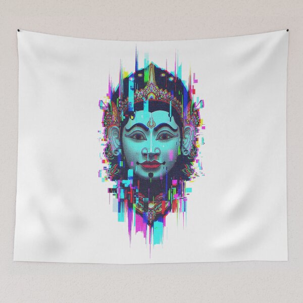 Item preview, Glitch Art Tribal Deity – Cyberpunk Ancient Statue Digital Art designed and sold by cannsuh.