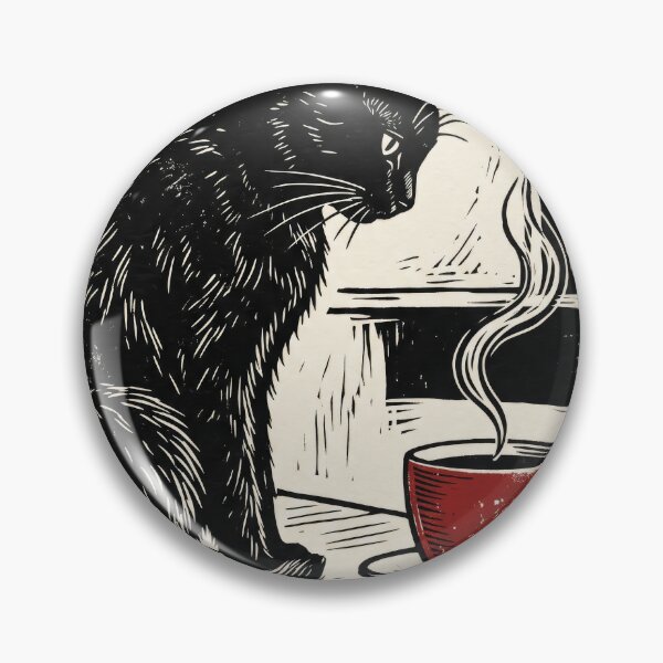 Item preview, 1930s Linocut Relief Black Cat Print designed and sold by gelisyaarnold.