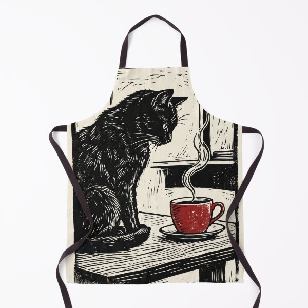 Item preview, 1930s Linocut Relief Black Cat Print designed and sold by gelisyaarnold.