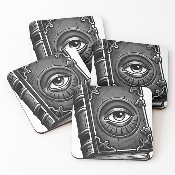 Item preview, Blackwork Grimoire with All-Seeing Eye Tattoo Flash designed and sold by IllumeInk.