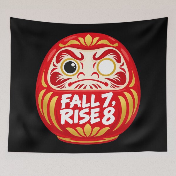 Item preview, Japanese Culture Fall 7 Rise 8 Daruma Motivation Japanese Design designed and sold by Uglyandcute.