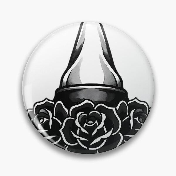 Item preview, Blackwork Gothic Witch Hat with Black Roses Tattoo Flash designed and sold by IllumeInk.