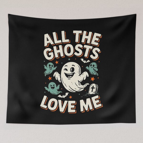 Item preview, All The Ghosts Love Me Funny Halloween Quote Gift designed and sold by Say It With Ink.