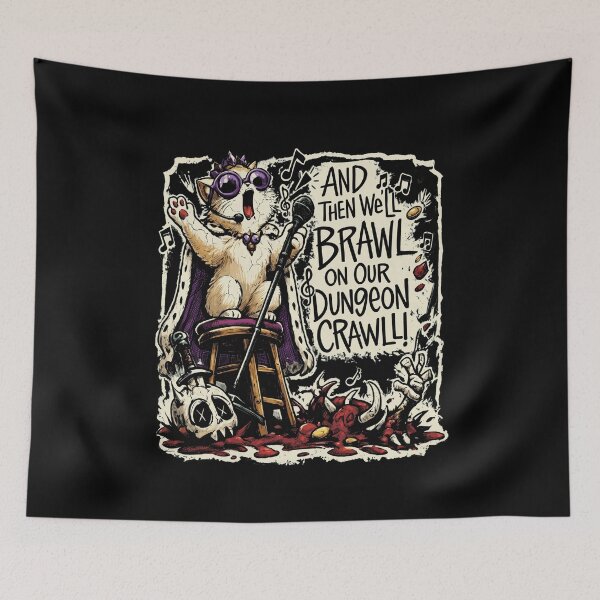 Item preview, Royal Singing Cat On Stool Dungeon Brawl Fantasy RPG Humor Art designed and sold by SEINENGAPPI23.