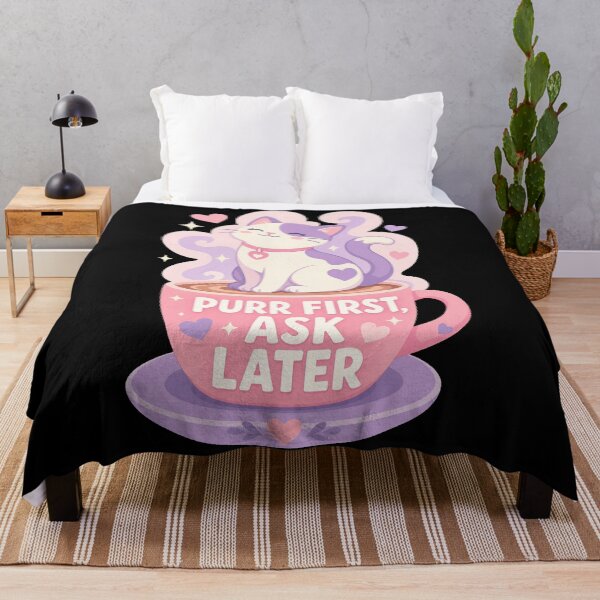 Item preview, Japanese Culture Purr First Ask Later Cat Cafe Kawaii Cat designed and sold by Uglyandcute.