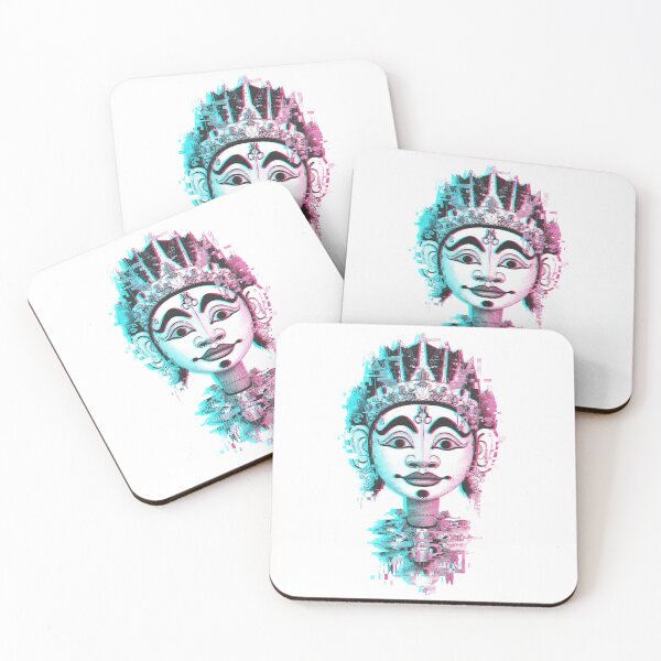 Item preview, Glitch Art Tribal Deity – Cyberpunk Ancient Mask Digital Art designed and sold by cannsuh.