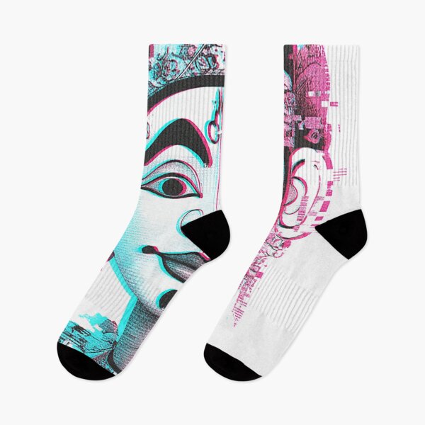 Item preview, Glitch Art Tribal Deity – Cyberpunk Ancient Mask Digital Art designed and sold by cannsuh.