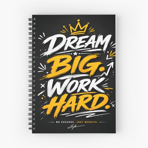 Item preview, DREAM BIG.WORK HARD.Typography design  designed and sold by Bathu Designs.