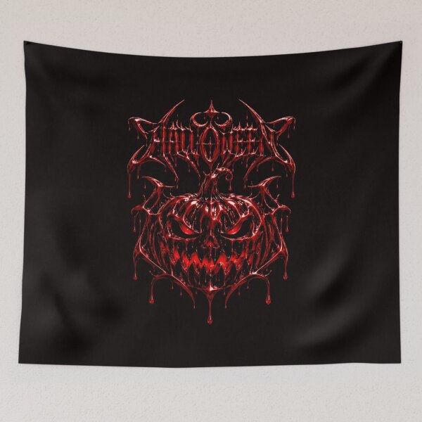 Item preview, Bloody Metal Halloween Pumpkin Chrome Horror Dark Gothic Jack O Lantern designed and sold by AV.