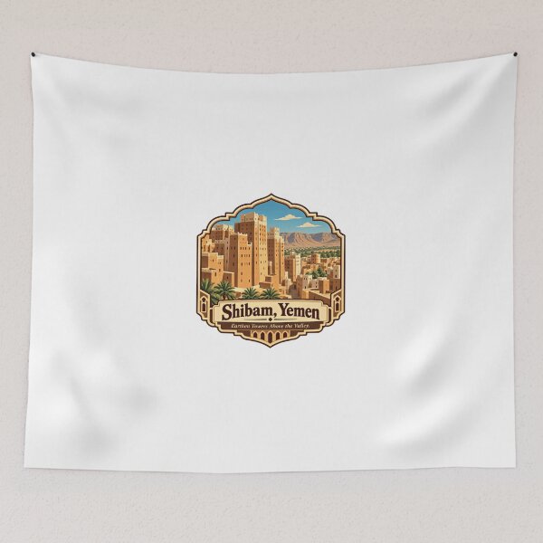 Item preview, Shibam, Yemen Earthen Towers Above The Valley Travel Destination Landmark Architecture designed and sold by Simsimah26Parks.