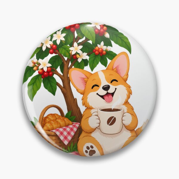 Item preview, Cute Corgi Coffee Tree Picnic Design designed and sold by CorgiCoffeeHub.