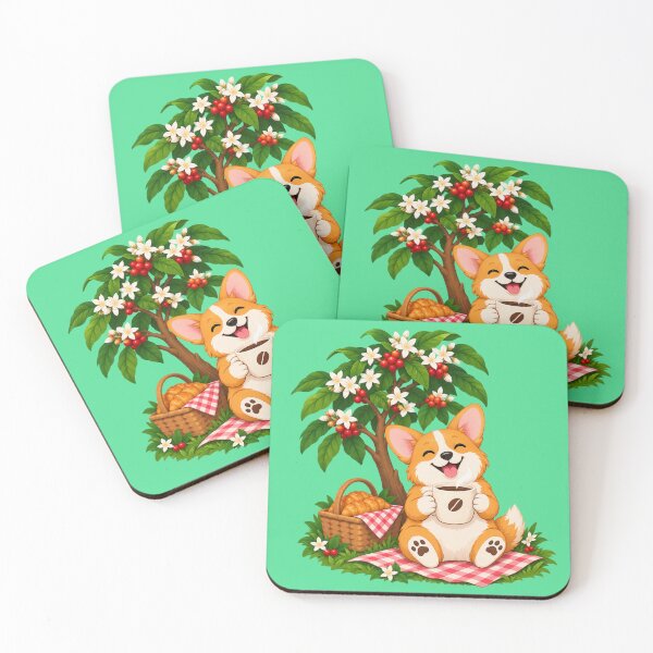 Item preview, Cute Corgi Coffee Tree Picnic Design designed and sold by CorgiCoffeeHub.