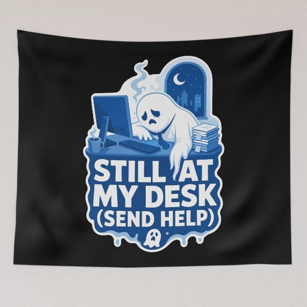 Item preview, Japanese Culture Still At My Desk Send Help Ghost Work Humor designed and sold by Uglyandcute.